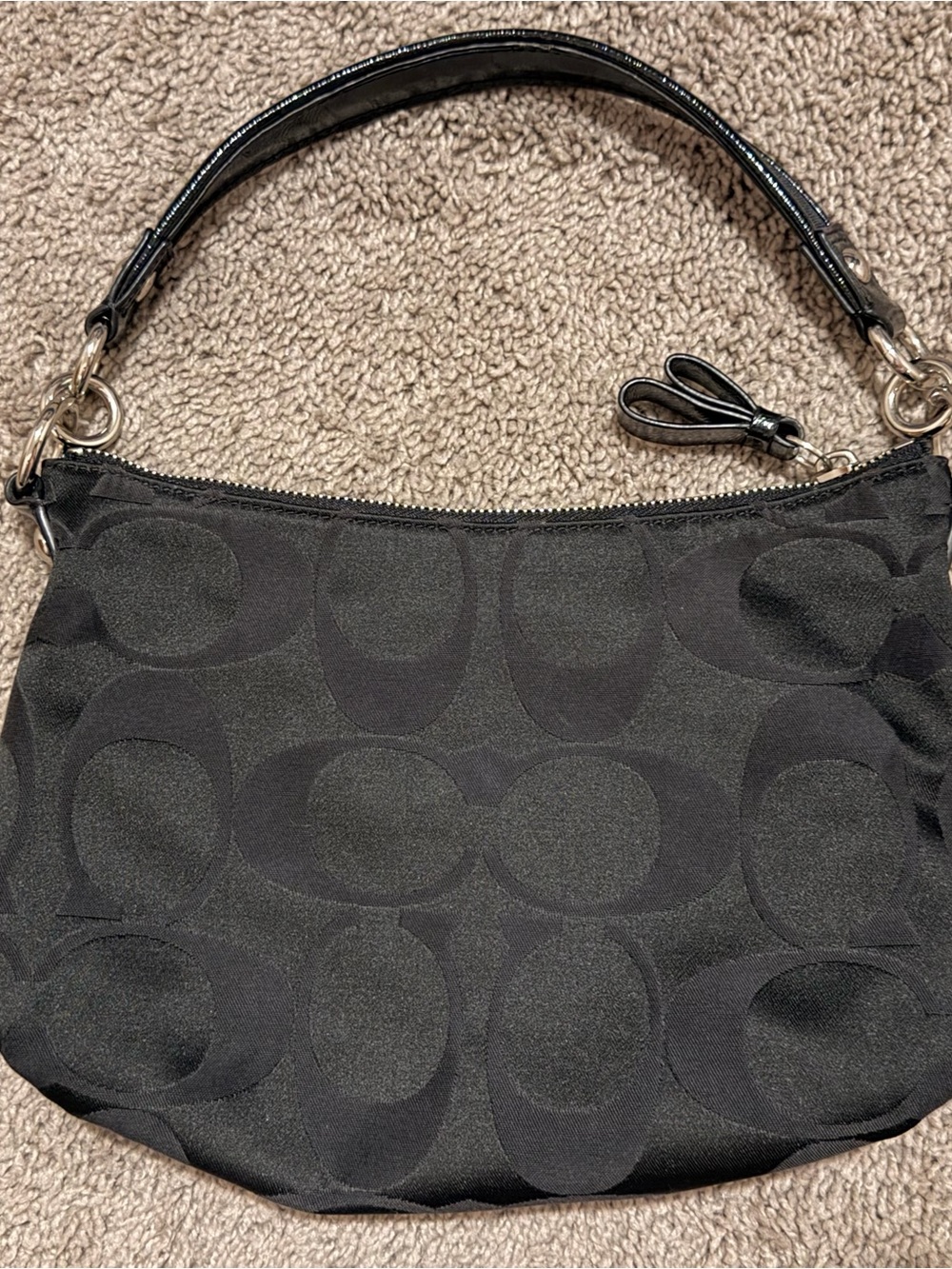 Coach Black Poppy Shoulder Bag with Heart Charm - Picture 3 of 12